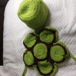Crochet baby turtle outfit